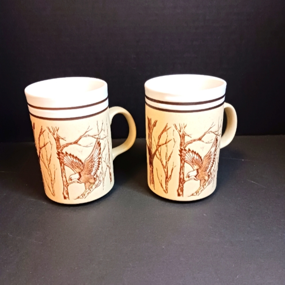 Lot of two Eagle in the woods coffee mugs